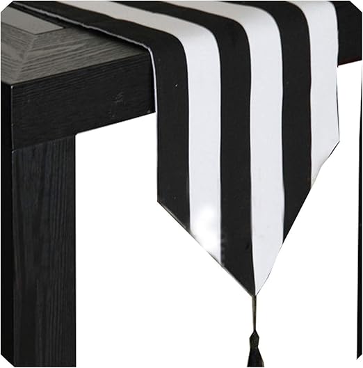 Amazon Com European Style Black And White Striped Table Runner