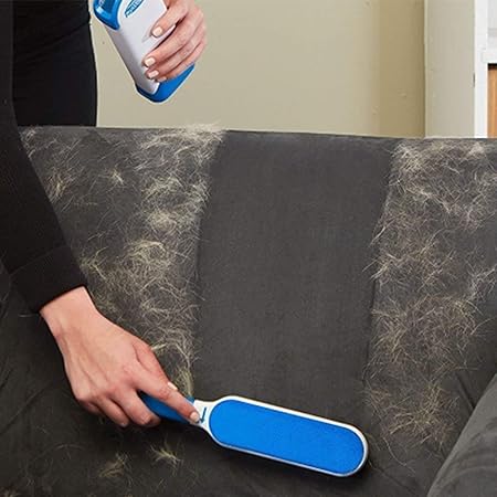 Sevia Fur Lint Remover, Pet Brush with Self-Cleaning Base, Double Size Hair Cleaner for Cat Dog