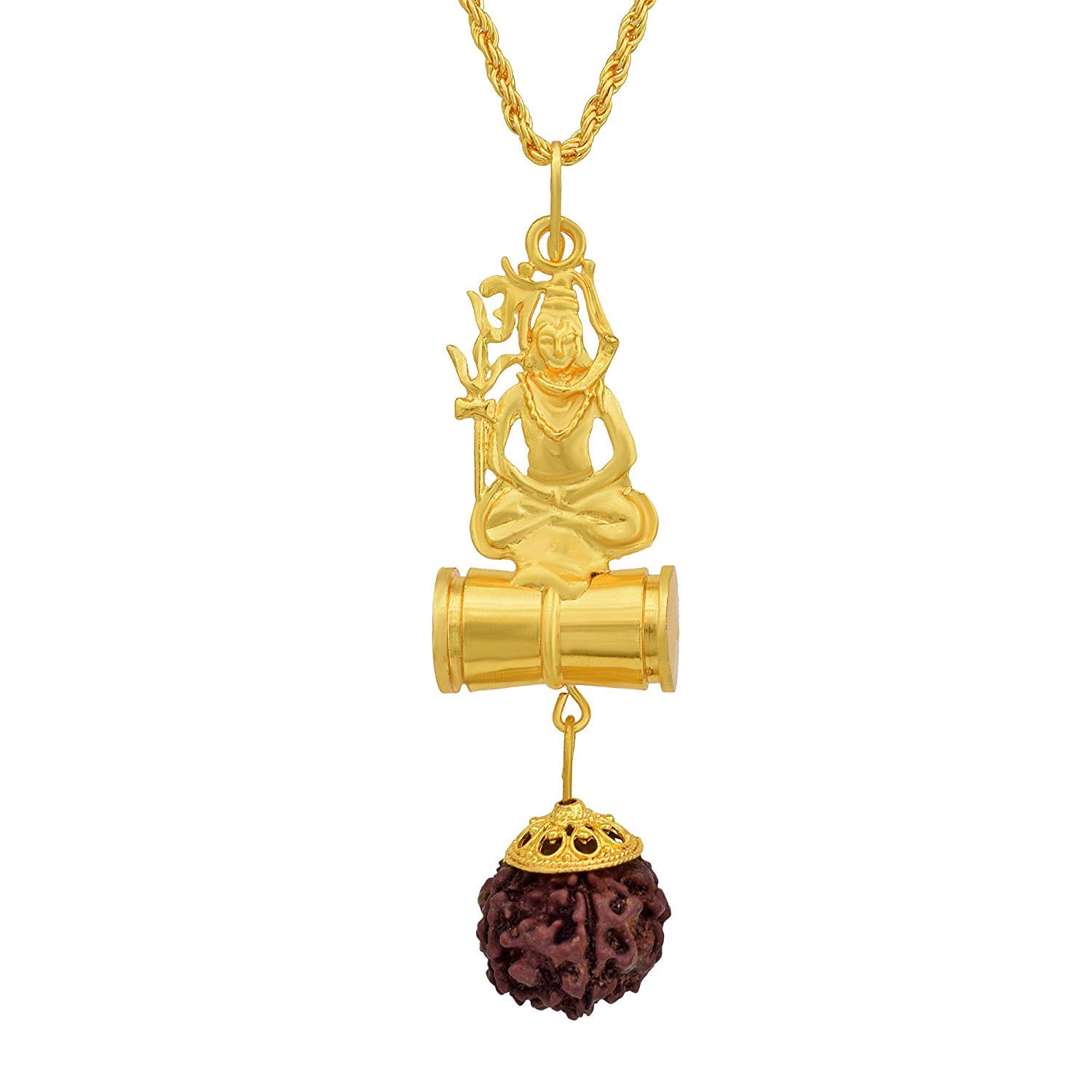 Buy Gold Plated Shiva, Damru and Original Panchmukhi