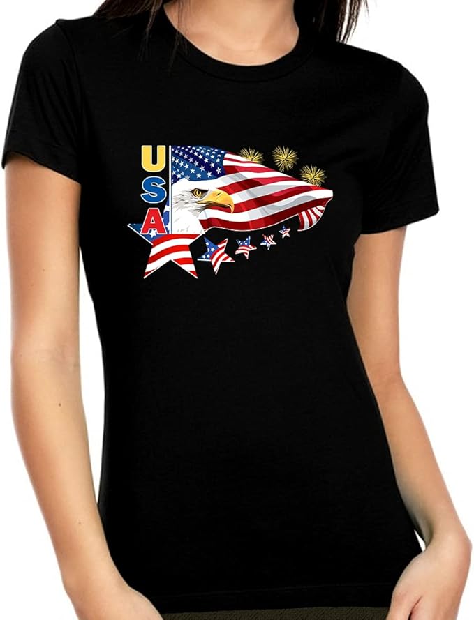 4th of July Shirts for Women USA Shirt American Eagle Shirts for Women