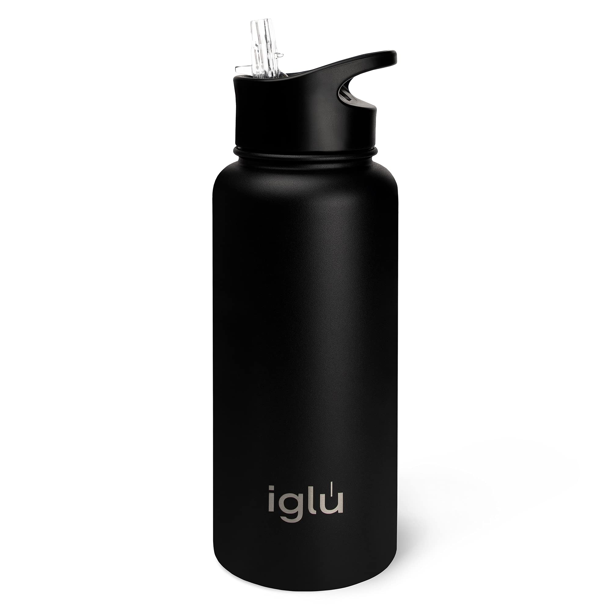 iglu Water Bottle with Straw Lid 1L — Insulated Stainless Steel, 24hr Cold & 12hr Hot — Leakproof, BPA-Free, Sweatproof — UK Family Brand (1L, Night Sky)