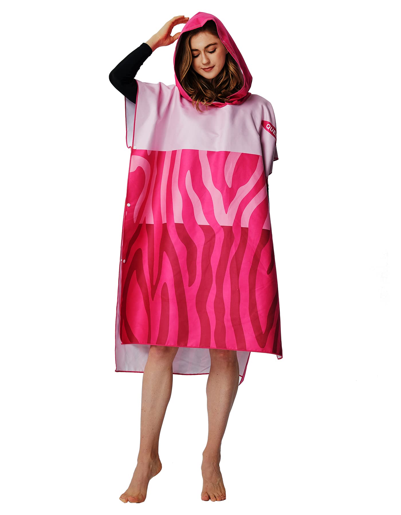 BOLIHOMES Robe Towel Poncho with Hood,Quick Drying Lightweight Oversize Microfiber Changing Robe Towel for Adults Men Women Beach Surfing Swimming Camping Travel Wetsuit Changing Fit All (Queen)