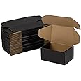 Sodissa 6x4x3 Inches Shipping Boxes Pack of 25, Packaging Corrugated Cardboard Mailer Boxes for Small Bussiness, Black