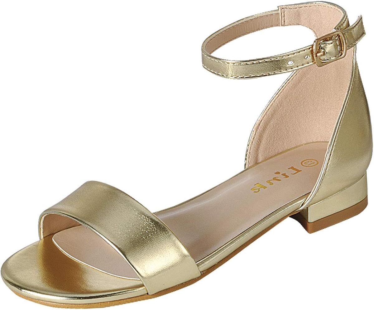 open toe flat sandals with ankle strap