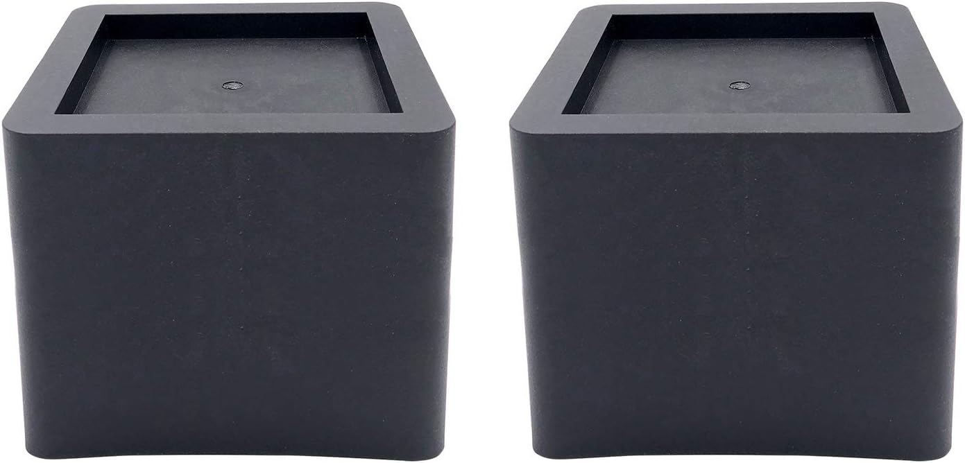 DuraCasa 5 Inch Bed Risers 2 Pack- Fits Huge 5.5 Inch Bed or Furniture Post, Creates an Additional 5 Inches of Height or Storage! Heavy-Duty Table, Chair, Desk or Sofa Riser (2, 5 Inch Black)