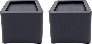 DuraCasa 5 Inch Bed Risers 2 Pack- Fits Huge 5.5 Inch Bed or Furniture Post, Creates an Additional 5 Inches of Height or Storage! Heavy-Duty Table, Chair, Desk or Sofa Riser (2, 5 Inch Black)