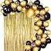 JOYYPOP DIY Black Gold Balloon Garland Arch Kit with Balloons Gold Tinsel Curtain for Wedding Birthday Party Supplies Decorations primary