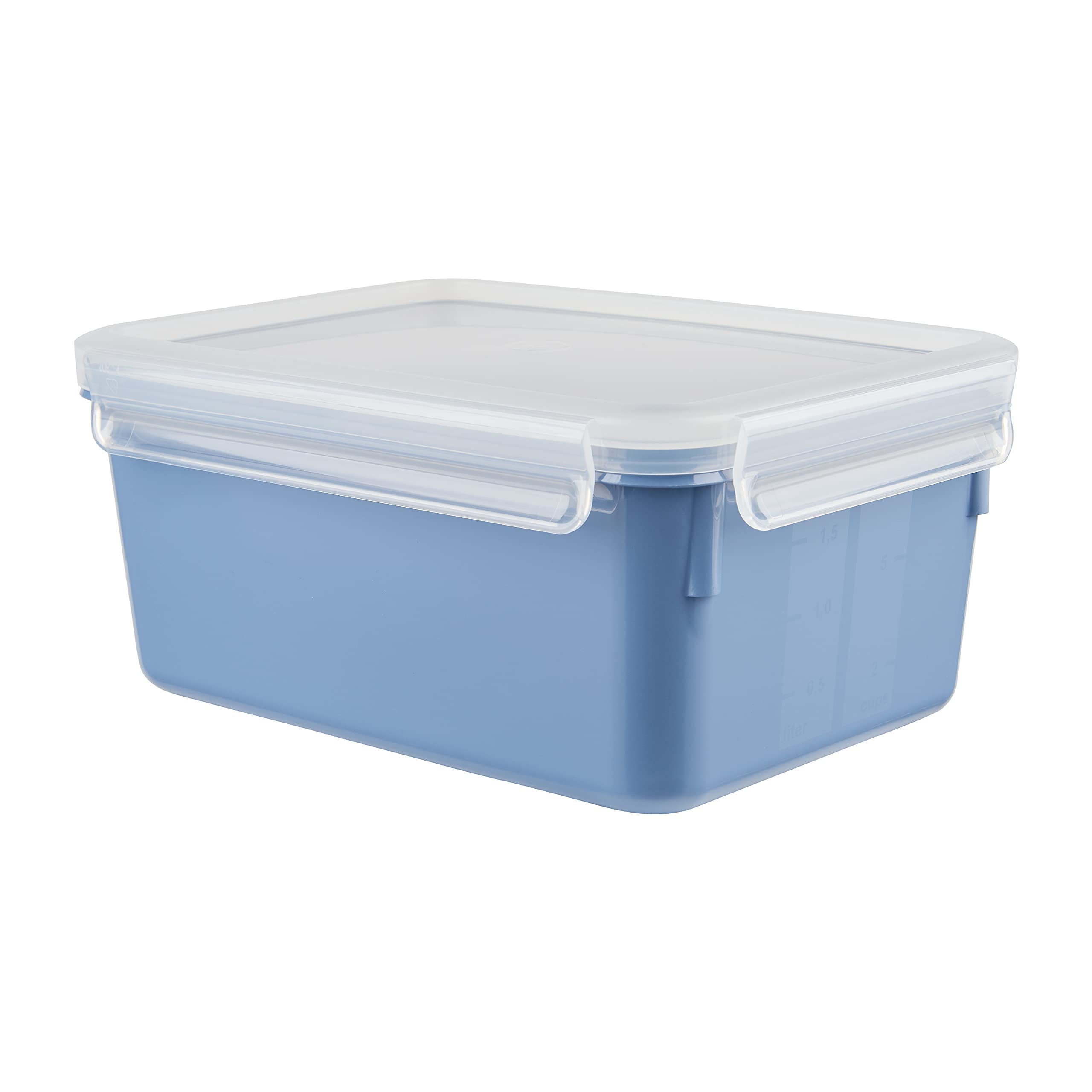 Emsa Frischhaltedose mit Deckel 2,2l Clip & Close Color Edition, 100% auslaufsicher, hygienisch, spülmaschinenfest, mikrowellengeeignet, gefriergeeignet, blau, N10128