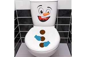 Christmas Toilet Lid Sticker Funny Snowman Wall Sticker Peel and Stick Bathroom Decal Waterproof PVC Sticker for Home Decor
