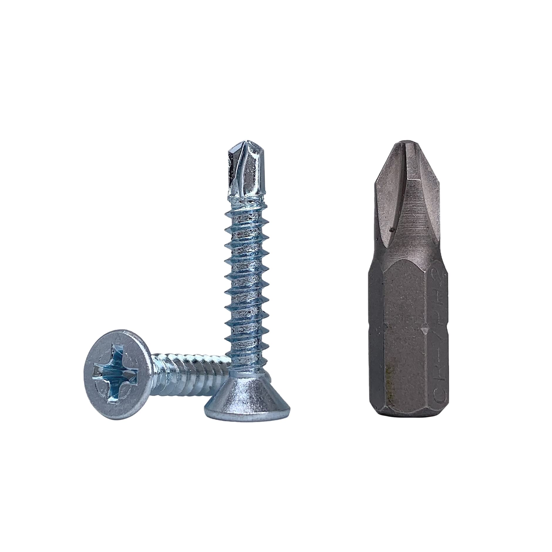 (Pack of 150 pcs) DIN 7504 P Zinc Plated Steel 4.2 x 25 mm Screws, Self-Drilling Sheet Metal Screw, (PH) Phillips Countersunk Head, Self Tapping (150, 4.2 x 25 mm)