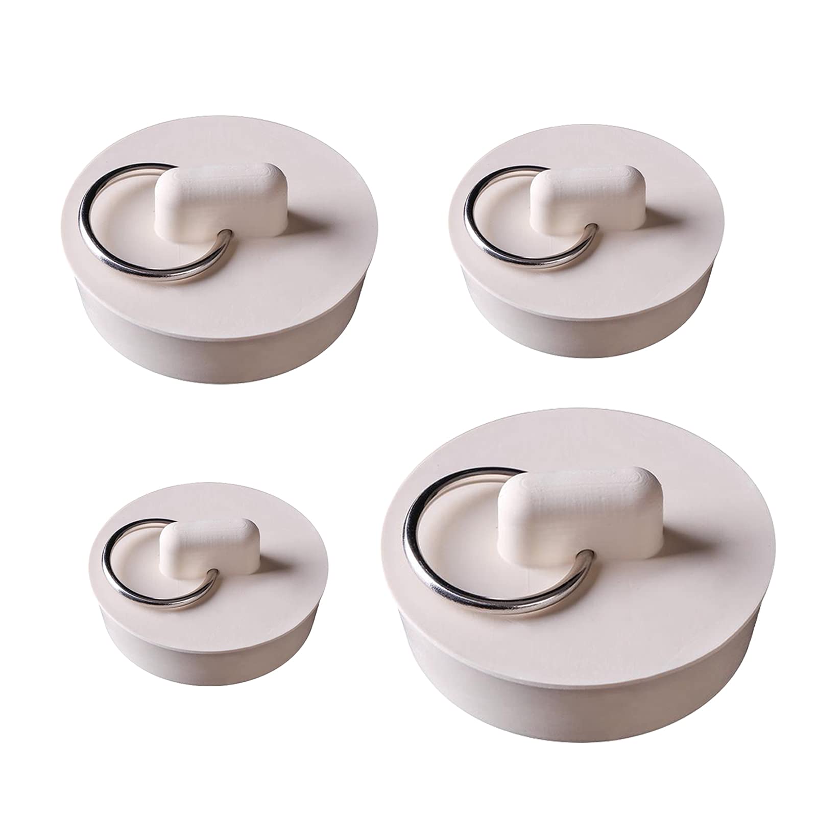 4PCS Bath Plugs, Rubber Sink Plug Drain Stopper, Different Size Drain Stopper Sink for Bathtub, Bathroom, Kitchen