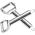 Basily Premium Julienne and Serrated Stainless Steel Peeler - Set of 2