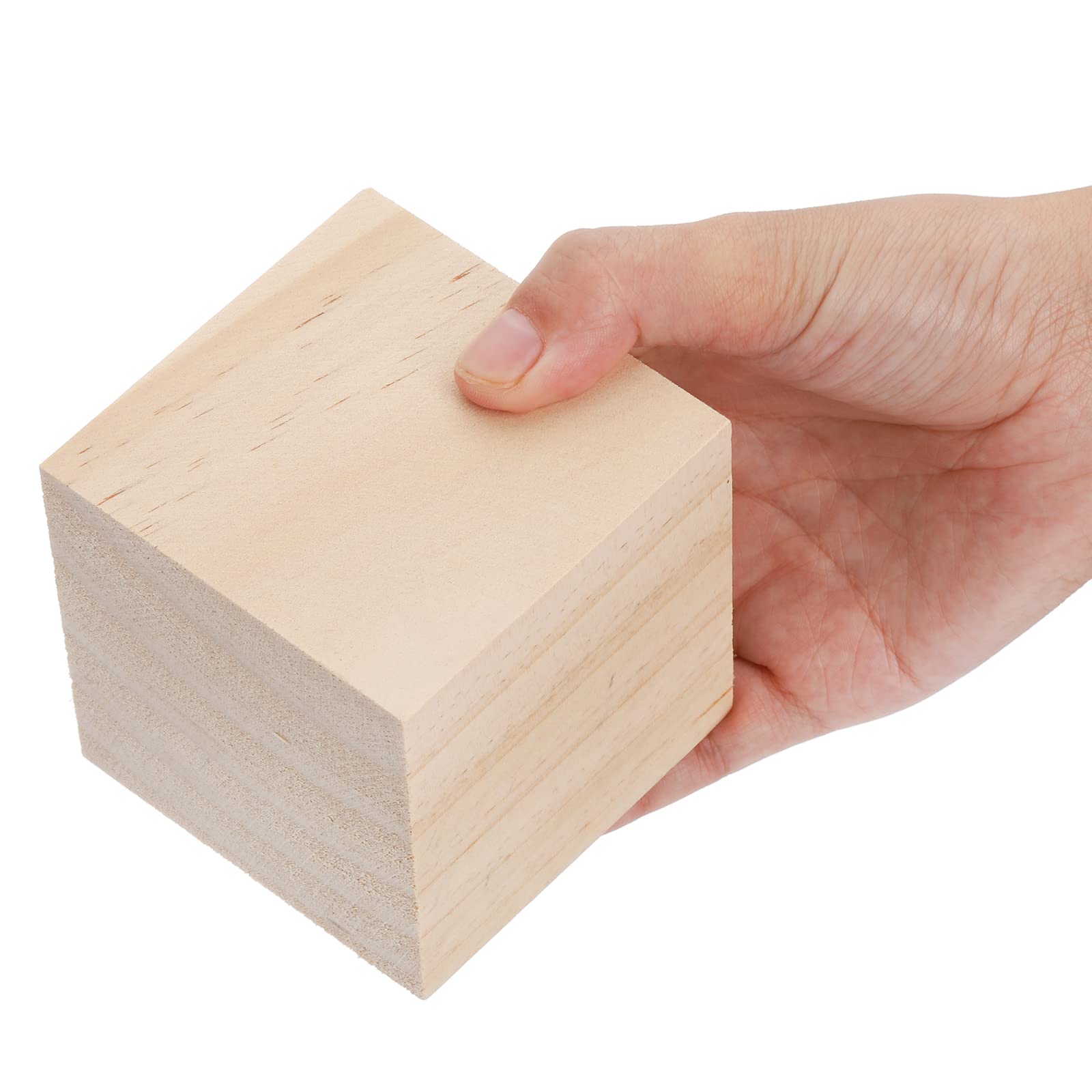 Tosnail 6 Pack 3 Inches Unifinished Wooden Cubes Wooden Blocks - Great for Crafts Making