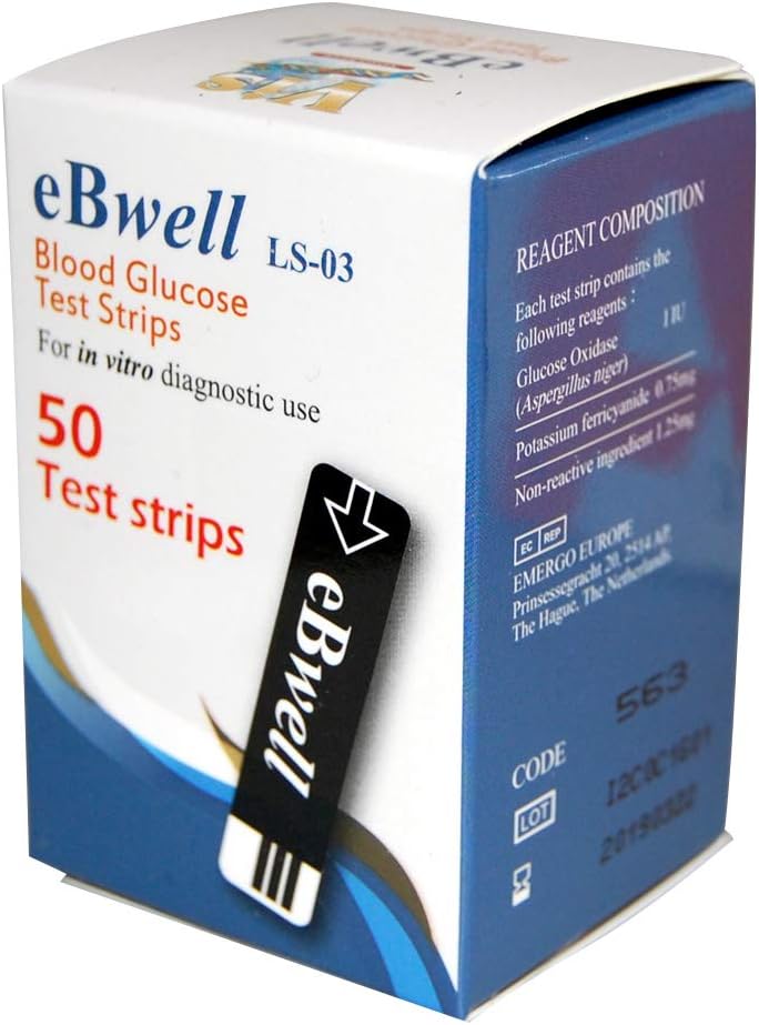 50 eBwell Blood Glucose Test Strip refil strips