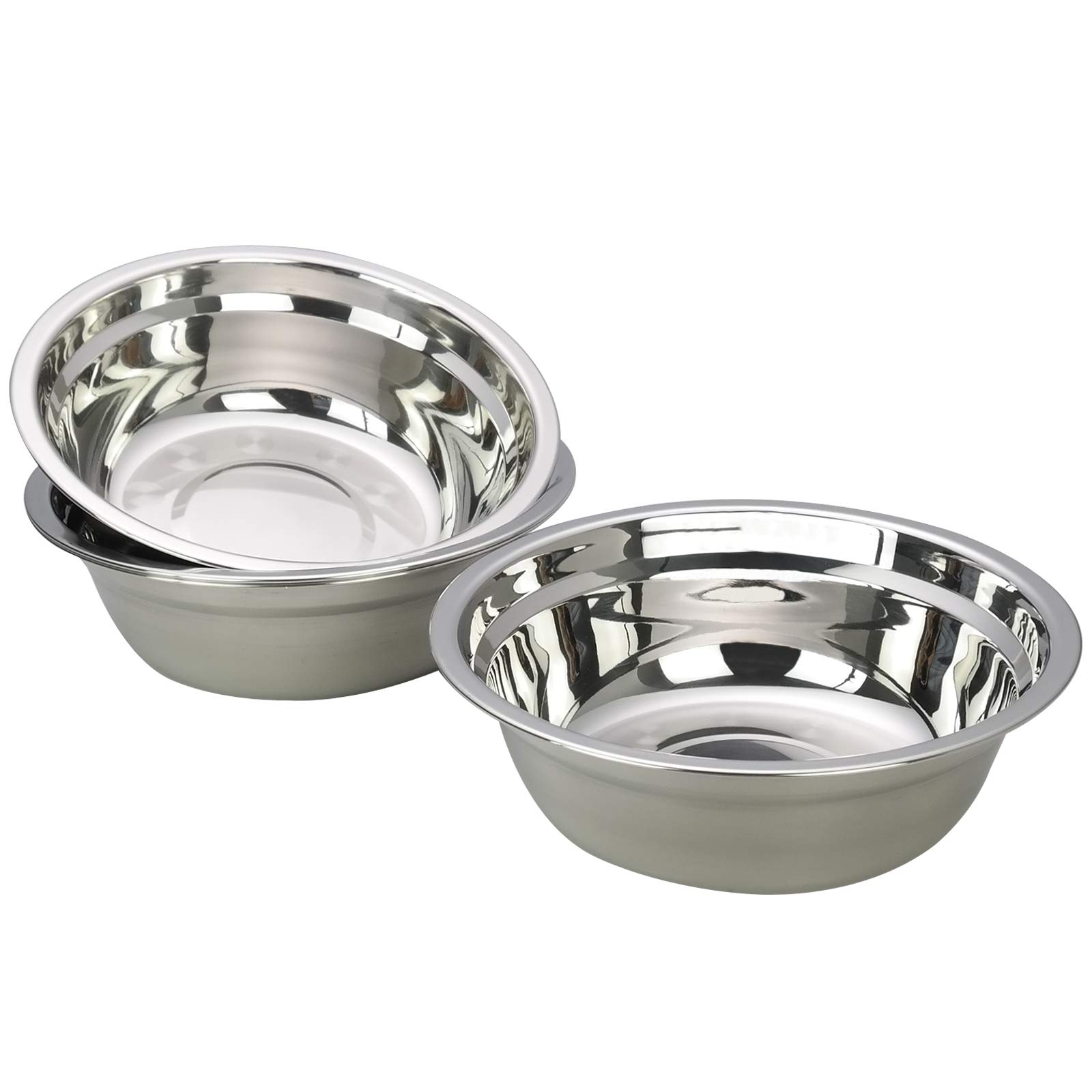 Zerdyne Set of 4 Mixing Bowls, Stainless Steel Salad Metal Prep Bowl, 19.8 CM
