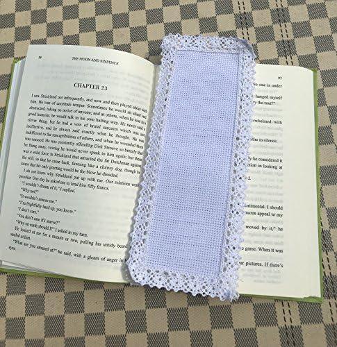 SWEET HOME 10 Pieces Cross Stitch Bookmark Kit. Egyptian Cotton, 14ct Aida with Cotton Lace Book Markers