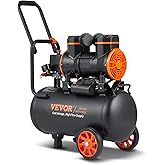 VEVOR 6.3 Gallon Air Compressor, 2 HP 3.35 CFM@90PSI Air Compressors with Max. 116PSI Pressure, Oil Free Compressor Tank for Auto Repair, Tire Inflation, Spray Painting, Woodwork Nailing