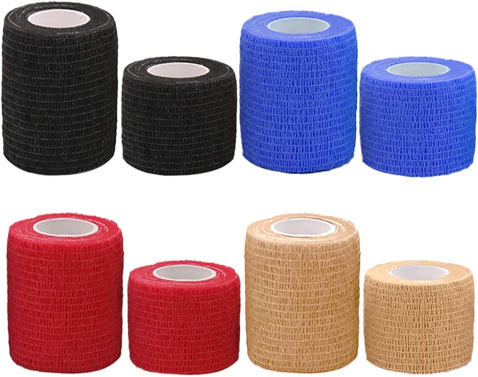 Homo Trends 8 Rolls of Cohesive Bandages Self Adhesive Bandages Tape Elastic Bandage Pet Vet Wrap Sports Tape for Finger Wrist Knee,Ankle Leg and Sports Protection