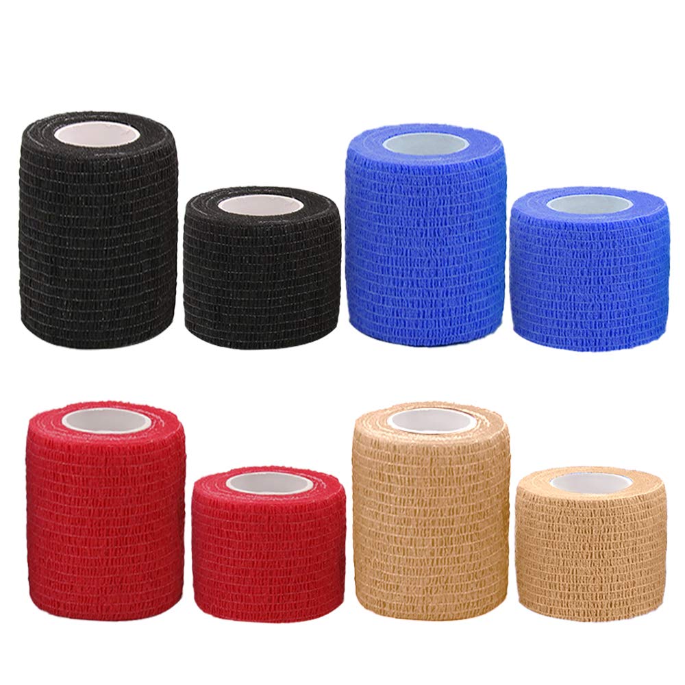 Homo Trends 8 Rolls of Cohesive Bandages Self Adhesive Bandages Tape Elastic Bandage Pet Vet Wrap Sports Tape for Finger Wrist, Knee,Ankle Leg and Sports Protection