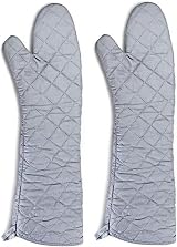 Linwnil 23 Inch Heat Resistant Oven Gloves Cotton Kitchen Mitts view 2