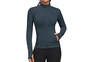 GYM RAINBOW Workout Jackets for Women, Full Zip Slim Fit Lightweight Athletic Running Sports Track Jacket with Pockets