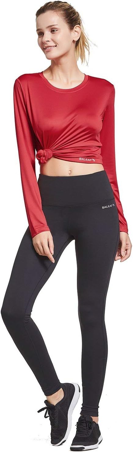 BALEAF Women's Long Sleeve UV Shirts Quick Dry Running Workout Shirts: Clothing