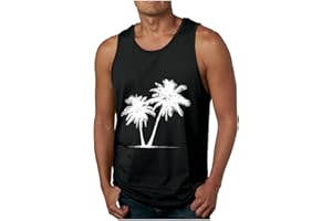 Mens Beach Tank Tops Fashion Graphic Quick Dry Sleeveless Shirt for Beach Workout Muscle Breathable Bodybuilding Tee