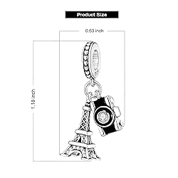 VALGACLS Eiffel Tower Camera Charms 925 Sterling