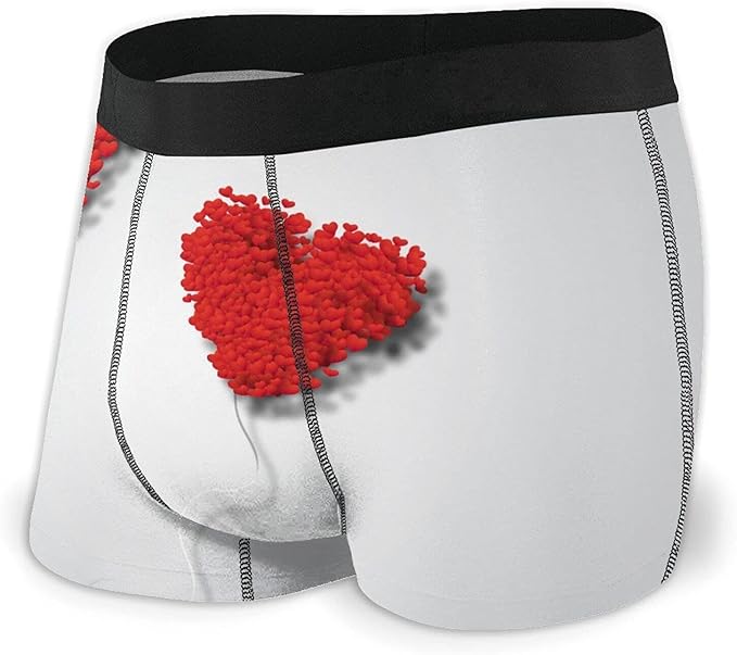 Love Heart Romance Shape Men's Boxer Briefs No Rideup Breathable