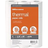 Office Depot Thermal Paper Rolls, 2 1/4in. x 85ft., White, Pack Of 9, 109317