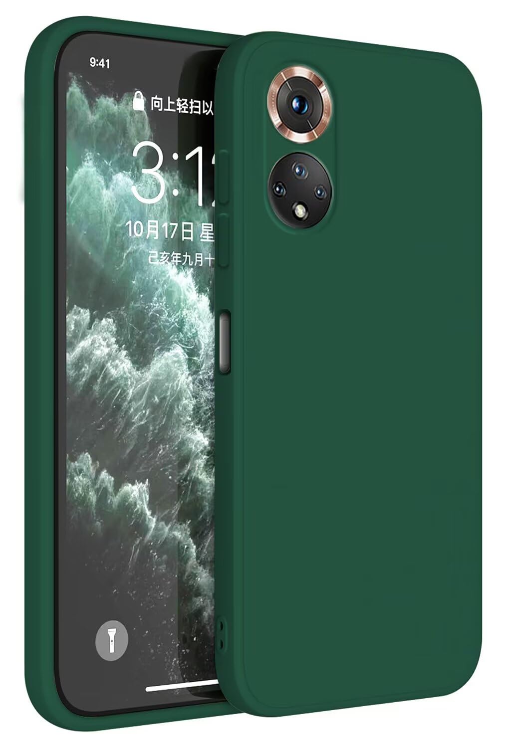 Topme Case Design for HONOR 50 / HUAWEI Nova 9 (6.52" Inches) Cover, Tpu Silicone Case Skin Protector - Dark Green