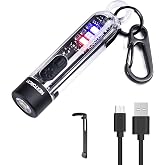 NEXTORCH K40 Multi-Light Source Keychain Flashlight | 300lm White Red Blue 405nm UV Light Mini Key Chain Light Rechargeable EDC Pocket LED Flashlight