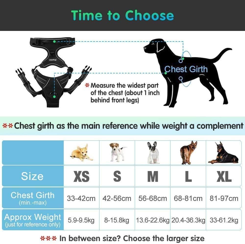 Eagloo Dog Harness Medium, No Pull Harness with Front Back Clips, Adjustable Dog Walking Vest, Soft Padded Pet Vest - Image 4