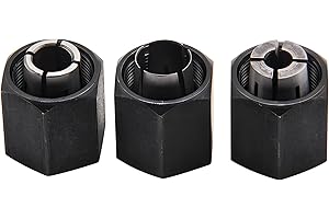 Thaekuns 3 Piece Router Collet Kit 2610906283 1/4",2610906284 1/2" and 2610906287 3/8" for Bosch 1613,1617, 1618,1619 Series Routers