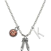 Personalized Ballet Shoe Necklace with Initial Letter & Birthstone – Custom Stainless Steel Dance Recital Gift for Dance Teachers, Ballet Fans & Performers