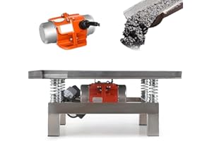 Small Concrete Vibration Table Vibrating Test Bench Compactor Platform Stainless Steel(110V,50x50CM)