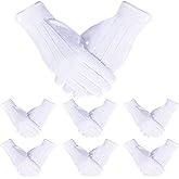 SATINIOR White Cotton Marching Gloves Formal Tuxedo Guard Parade Gloves