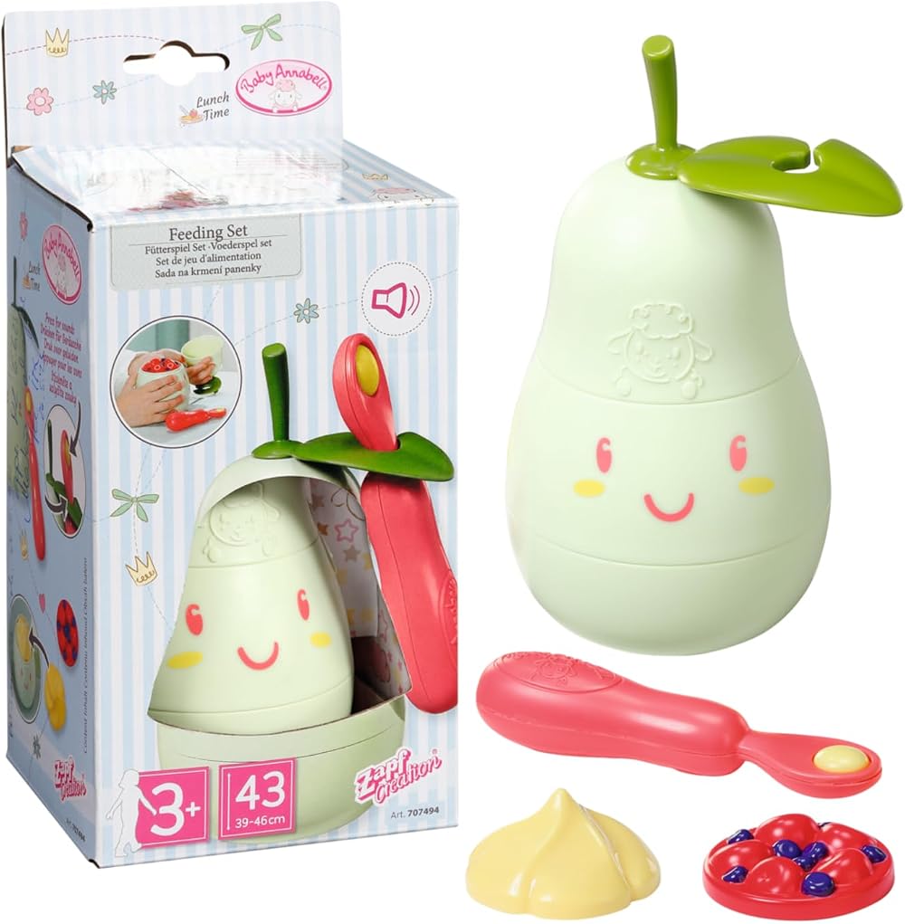 Baby Annabell Lunch Time Feeding Set 707494 Pear-Shaped Lunch Box 36/43cm