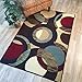 Rubber Backed Area Rug, 39 x 58 inch, Modern Circles, Non Slip, Kitchen Rugs and Mats