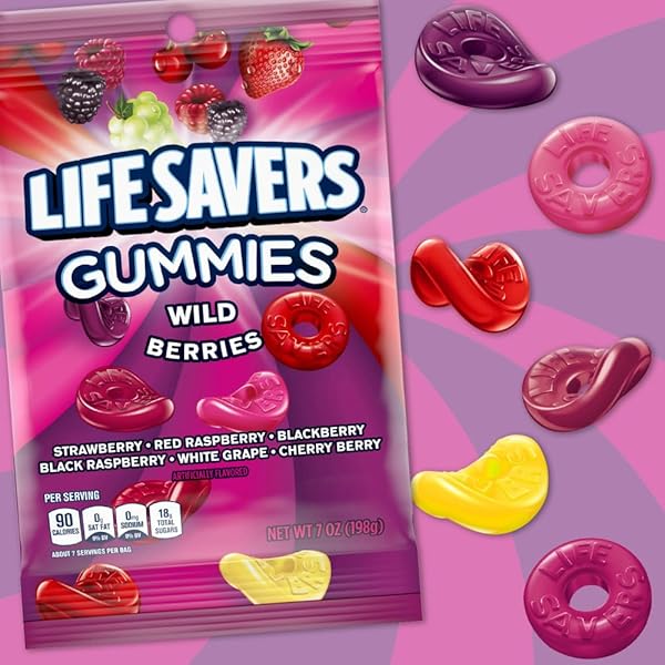 LIFE SAVERS GUMMY CANDY, WILD BERRIES, 7 OZ BAG