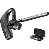 CONAMBO Bluetooth Headset V5.1, 16 Hrs HD Talktime CVC8.0 Dual Mic Noise Cancelling Hands Free Bluetooth Earpiece for Cell Phone iPhone Android Driving Business Office