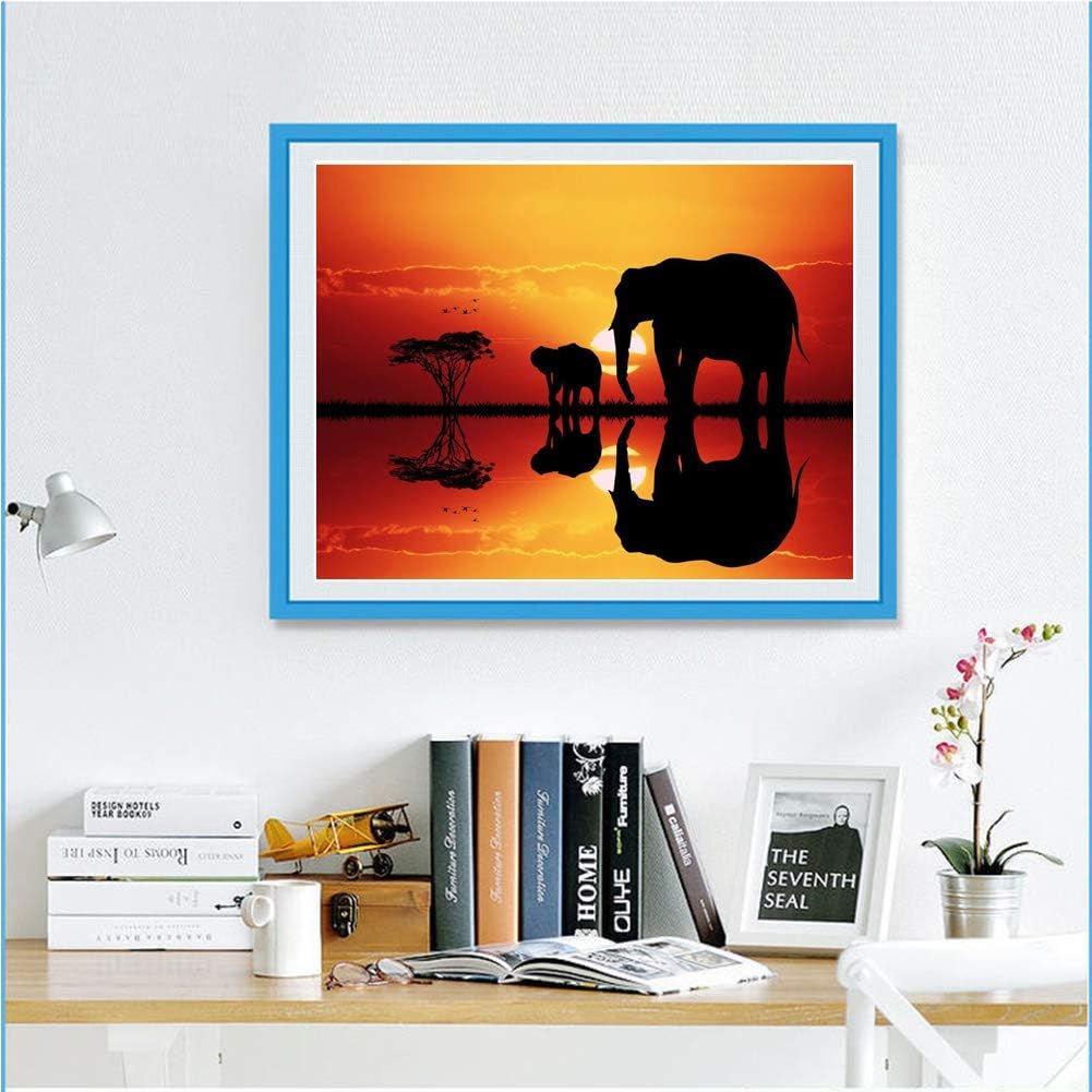 DIY 5D Diamond Painting by Number Kit,Diamond Painting Kits for Adults and Beginner for Home Decor Elephants and Trees 15.7x11.8in 1 Pack - Image 4