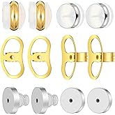 Earring Backs for Droopy Ears Heavy Earrings, Earring Lifters Backs Replacements Locking Ear Supports 6 Pairs Tight Earrings Lifter Backers for Sensitive Skin