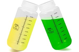 ASEVAT 17oz 2Pack Wide Mouth Plastic Bottles Reagent Bottle, Scaled Pill Bottle Laboratory Chemical Container with Screw Cap, Plastic Sample Containers for Storage or Home (Translucent)