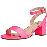 DREAM PAIRS Women's Open Toe Ankle Strap Low Block Chunky Heels Sandals Party Dress Pumps Shoes