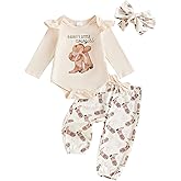 Xnqiwq Newborn Baby Girl Western Clothes New Cowgirl in Town Onesie Romper and Pants Set 3Pcs Fall Coming Home Outfit