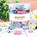 AUSTOR 110 Pcs Colored Binder Clips Paper Clamp Clips Assorted 6 Sizes