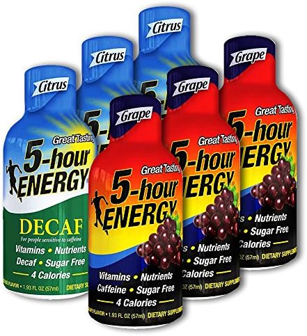 5 Hour Energy, 12 Decaf Citrus + 12 Grape, 24 Count
