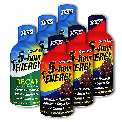 5 Hour Energy, 12 Decaf Citrus + 12 Grape, 24 Count
