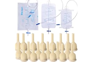 JADE BUTTERFLY Catheter External Self-Sealing Set, 20 pcs Soft Latex, 1 pcs 500 ml Leg Bag, 1 pcs 1000 ml Urine Bag, 1 pcs Extra Large Catheter 2000 ml Urine Bag - External Catheter for Men, Day and Night Use, 30mm
